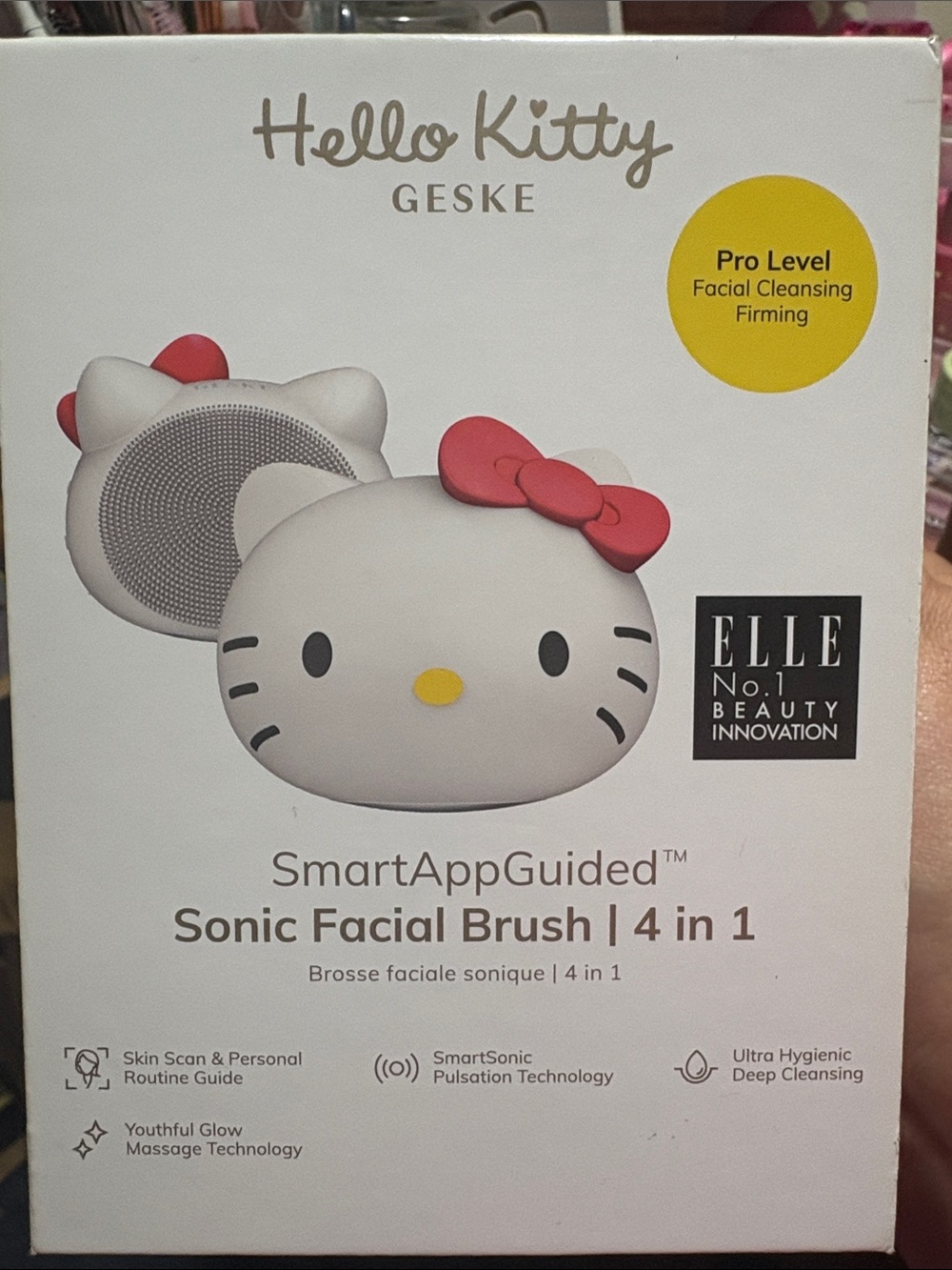 Hello Kitty Sonic Facial Brush 4-in-1 – White with Pink Bow